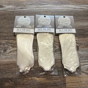 Save The Date White Satin Instant Bows 3 Packs of 3 NWT